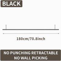 FORGEVIO 180cm Stainless Steel Laundry Pole Drying Rack in Black | Size: 0.6m2