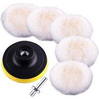 SPETLEK 150MM Round Wool Buffing Pad Polishing Wheel Felt in White | Size: 100 cm x 15 cm