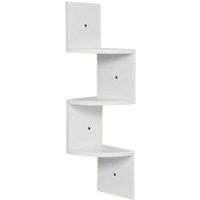 EONLION White 3 Tiers Floating Corner Shelves Wooden Storage | Size: 100 cm