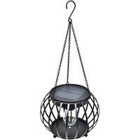 SPETLEK 2pc Solar Lanterns Hanging Lights LED Outdoor in Black