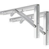 SPETLEK 2x Silver -8inch Folding Shelf Bracket Triangle Bench | Size: 10000mm x 520mm