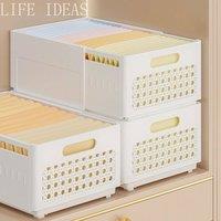 FORGEVIO White-XL Stackable Retractable Drawers Storage Bins in White | Size: 0.6m2