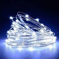 SPETLEK 10m Clear White Micro Rice Fairy Curtain String Lights in Cool White