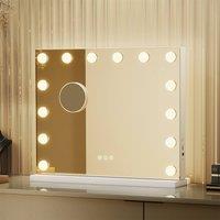 Emitto LED Hollywood Makeup Vanity Mirror with 14 Dimmable LED Bulbs in White