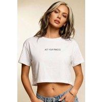 Material Girl Women's Not your princess Crop Top in White | Size: Medium