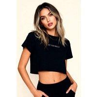 Material Girl Women's Not your princess Crop Top in Black | Size: XS
