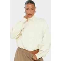EGO Women's Long Sleeve Button High Neck Jacket in Lemon | Size: 12