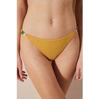 Penti Women's Blanca Side Textured & Macrame Bikini Bottom in Amber | Size: XS