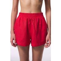 Penti Elastic Waist Mid-Rise Women's Shorts in Red | Size: XS