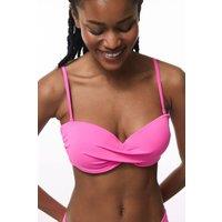 Penti Women's Strapless Cup Shaping Underwired Strapless Bikini Top in Bright Pink | Size: XS