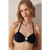Penti Women's Arlo Strapless Textured & Macrame Bikini Top in Black | Size: XS