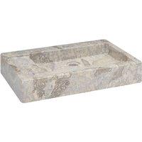 Berkfield Home Sink Grey 58x39x10 cm Marble | Size: 58 x 39 x 10 cm