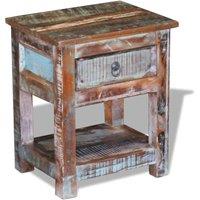 Berkfield Home Side Table with 1 Drawer Solid Reclaimed Wood 43x33x51 cm | Size: 43 x 33 x 51 cm
