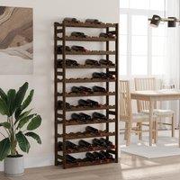 Berkfield Home Wine Rack for 77 Bottles Brown Solid Wood Pine