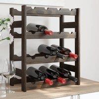 Berkfield Home Wine Rack for 16 Bottles Black Solid Wood Pine