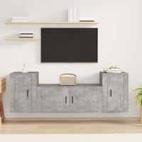 Berkfield Home 3 Piece TV Cabinet Set Concrete Grey Engineered Wood