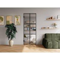 Vente-unique Frameless Reversible Door In Toughened Glass - Black - H204 X W73 Cm