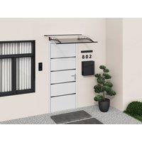Vente-unique Aluminium Door Canopy - 150 X 90 Cm - Curved - Black - NEONA | Size: 1500mm x 900mm