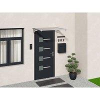 Vente-unique Aluminium Door Canopy - 150 X 90 Cm - Sloping - Silver - KEPLER in Grey | Size: 1500mm x 900mm