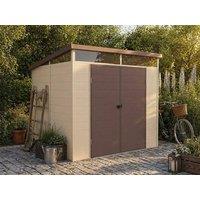 Vente-unique Beige & Brown Resin Garden Shed 4.57 M With Floor - MINARO