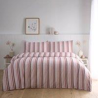 Portfolio Home Ombre Pencil Stripe Geometric Duvet Cover Set With Pillow Case Bedding in Pink | Size: Super King