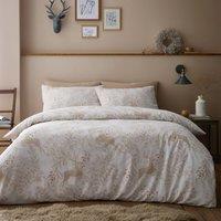 Portfolio Home Winter Stags Duvet Cover Set With Pillow Case Bedding in Natural | Size: Super King