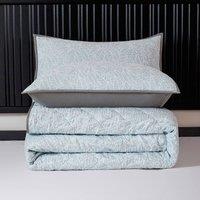 Velosso Ayda Jacquard Floral Quilted Bedspread Set in Blue | Size: King