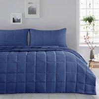 Velosso Waffle Weave Breadspread Set Bedspreads with Woven in Navy | Size: Double