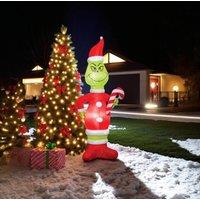Garden Greatness 6ft Inflatable Candy Cane Grinch in Green | Size: 1 Pack