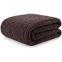 Deyongs Helsingborg Teddy Supersoft Jacquard Throw in Brown | Size: 130 cm x 180 cm