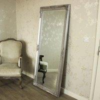 Melody Maison Large Ornate Silver Wall/Floor Mirror 176cm X 76cm | Size: 176 cm X 76 cm