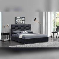 Comfy Living Ltd Plush Velvet Upholstered Bedframe in Grey | Size: King