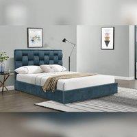 Comfy Living Ltd Plush Velvet Upholstered Bedframe in Duck Egg Blue | Size: King