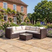 Rosewood & Stone Home Stowe - 5 Seat L-Shape Modular Set in Cream on Brown