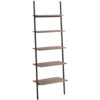 Berkfield Home 5-Tier Leaning Shelf Dark Brown & Black 64x34x185.5 cm