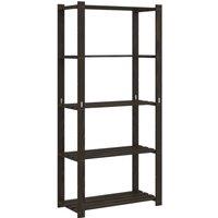 Berkfield Home 5-Tier Storage Rack Black 80x38x170 cm Solid Wood Pine | Size: 80 x 38 x 170 cm