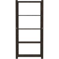 Berkfield Home Beautiful 5-Tier Storage Rack Black 80x38x170 cm Solid Wood Pine | Size: 80 x 38 x 170 cm