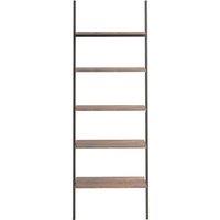 Berkfield Home Practical 5-Tier Leaning Shelf Dark Brown & Black 64x34x185.5 cm