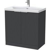 Balterley Callingwood 2 Door Vanity & Thin Edge Basin, Dark Grey - 800mm
