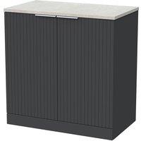 Balterley Callingwood 2 Door Vanity & White Sparkle Top, Dark Grey - 800mm