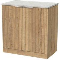 Balterley Callingwood 2 Door Vanity & White Sparkle Top, Autumn Oak - 800mm in Brown