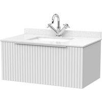 Balterley Callingwood 1 Drawer Vanity & Marble Top & Basin, Matt White - 800mm
