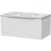 Balterley Callingwood 1 Drawer Vanity & Carrera Top, Matt White - 800mm