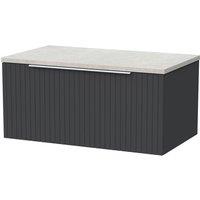Balterley Callingwood 1 Drawer Vanity & White Sparkle Top, Dark Grey - 800mm