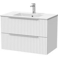 Balterley Callingwood 2 Drawer Vanity & Ceramic Basin, Matt White - 800mm