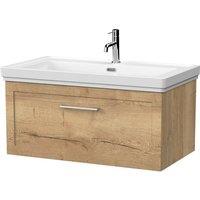 Balterley Stonnall 1 Drawer Vanity Unit & 1TH Fireclay Basin, Autumn Oak - 800mm in Brown