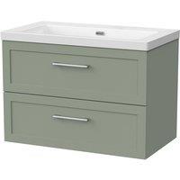 Balterley Stonnall 2 Drawer Vanity Unit & 0TH Fireclay Basin, Reed Green - 800mm