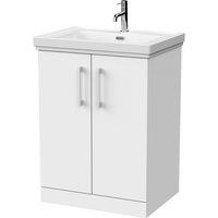 Balterley Pershall 2 Door Vanity Unit & 1TH Fireclay Basin, Matt White - 600mm