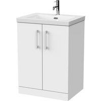 Balterley Pershall 2 Door Vanity Unit & 1TH Fireclay Basin, Matt White - 600mm