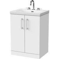Balterley Pershall 2 Door Vanity Unit & 3TH Fireclay Basin, Matt White - 600mm